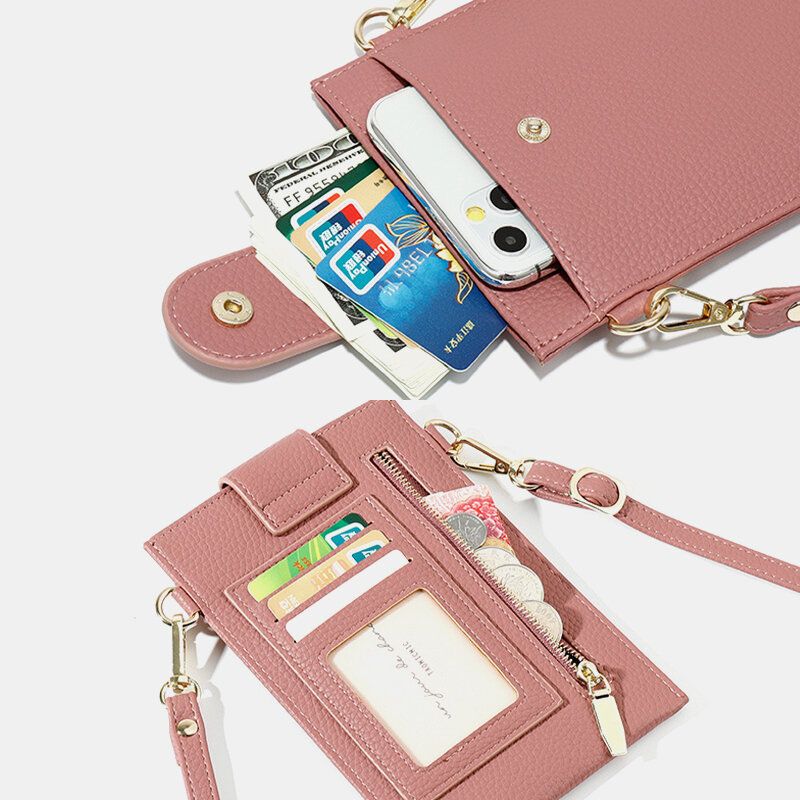Mujeres 3 Ranuras Para Tarjetas Bolso Sólido Para Teléfono Bolso Bandolera Bolso Bandolera