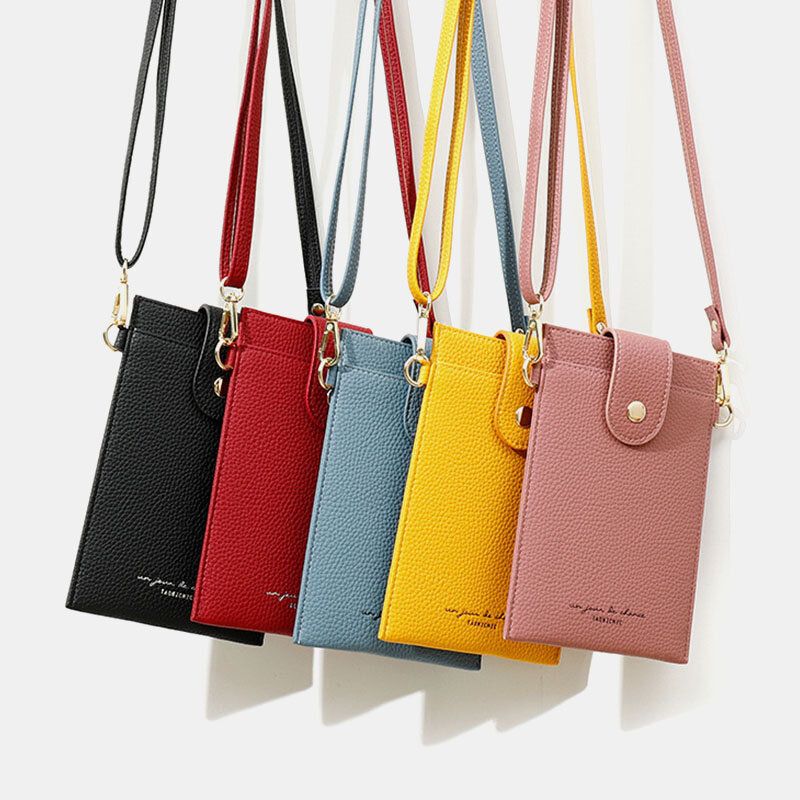 Mujeres 3 Ranuras Para Tarjetas Bolso Sólido Para Teléfono Bolso Bandolera Bolso Bandolera