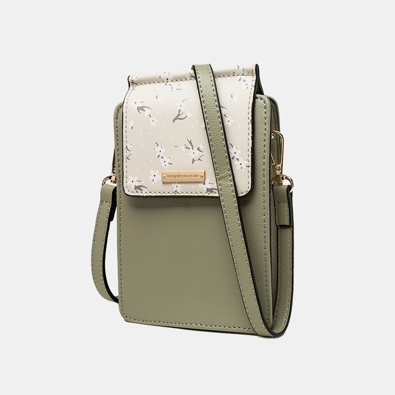 Mujeres 6.5 Pulgadas Soporte Para Teléfono 6 Ranuras Para Tarjetas Bolso Bandolera Floral