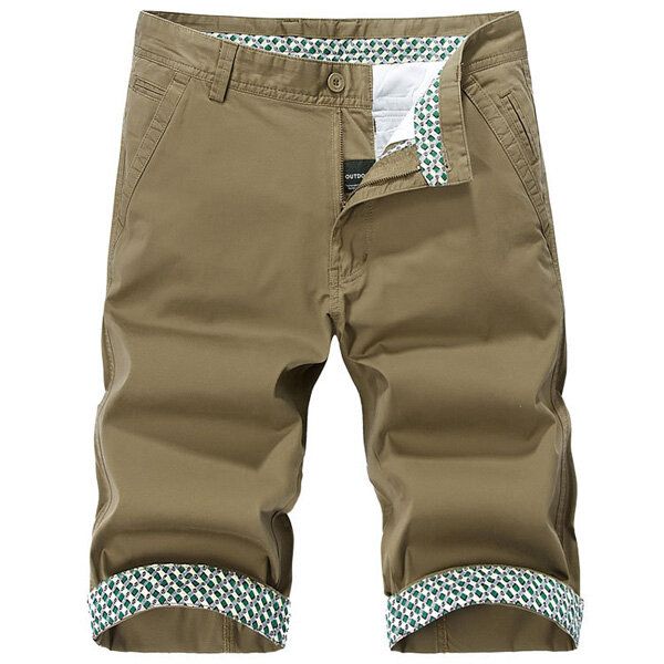 Pantalones Cortos Casuales De Moda De Color Sólido De Algodón De Talla Grande Para Hombre Bermudas De Verano