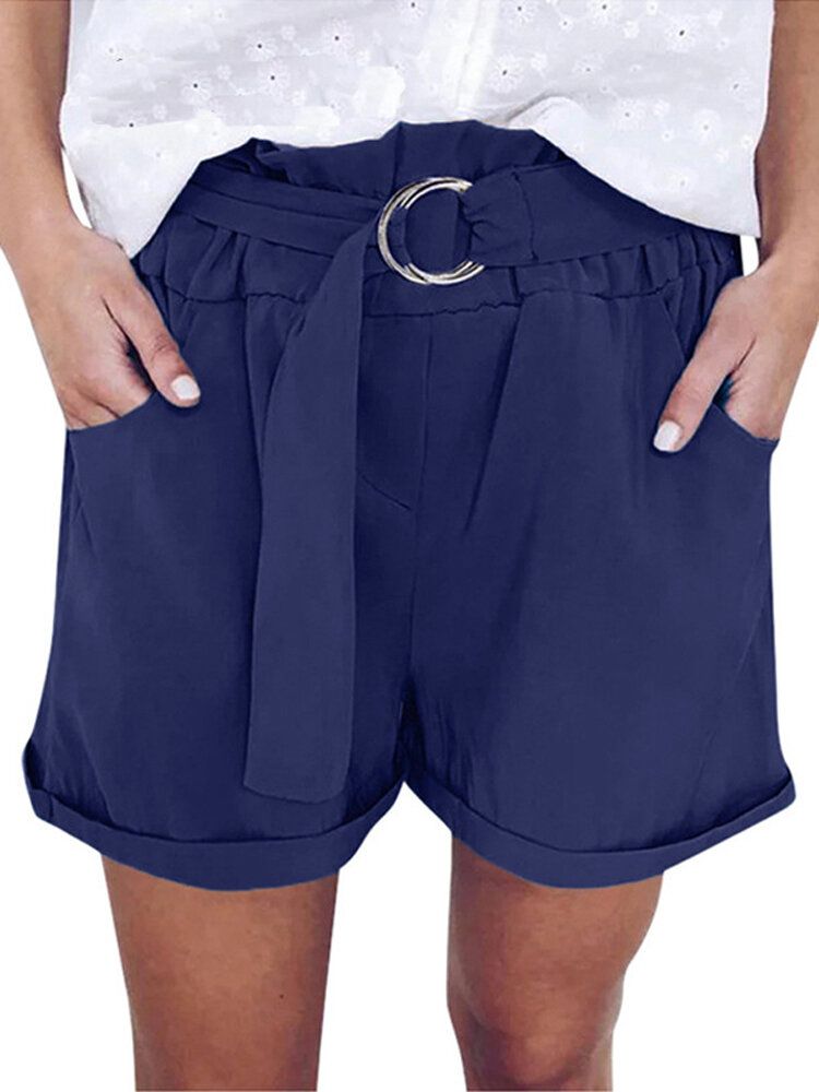 Pantalones Cortos Salvajes Casuales De Cintura Alta De Verano Para Mujer Con Fajas