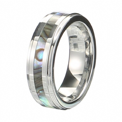 Clásico Negro Acero Inoxidable Hombres Anillo Púrpura Shell Titanio Acero  Pareja Anillos de Boda Anillos Joyería Anillos Hombre Proceso Profesional