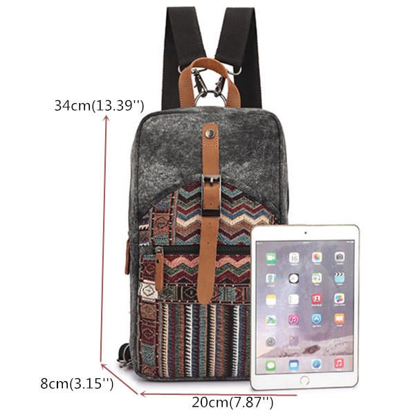 Bolso De Pecho Vintage Con Mochila Floral Nacional Para Mujer