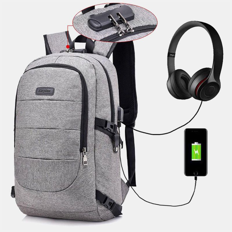 Hombres Mujeres Mochila Usb Antirrobo De Moda De Gran Capacidad Bolsa De Viaje Al Aire Libre