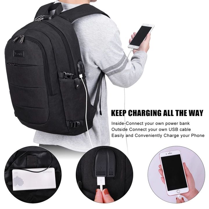 Hombres Mujeres Mochila Usb Antirrobo De Moda De Gran Capacidad Bolsa De Viaje Al Aire Libre