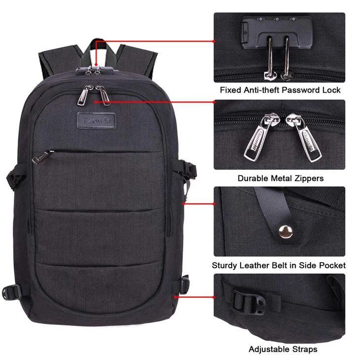 Hombres Mujeres Mochila Usb Antirrobo De Moda De Gran Capacidad Bolsa De Viaje Al Aire Libre