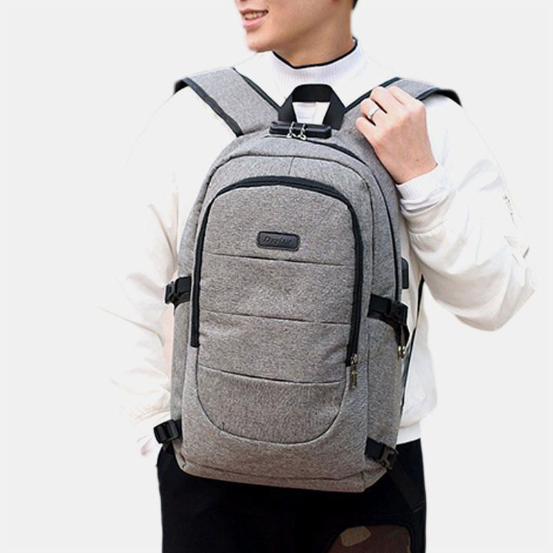 Hombres Mujeres Mochila Usb Antirrobo De Moda De Gran Capacidad Bolsa De Viaje Al Aire Libre