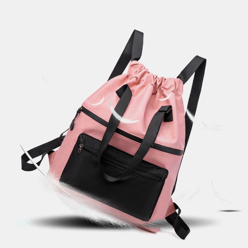 Hombres Mujeres Nylon Impermeable Gran Capacidad Ligero Bolso De Mano Mochila