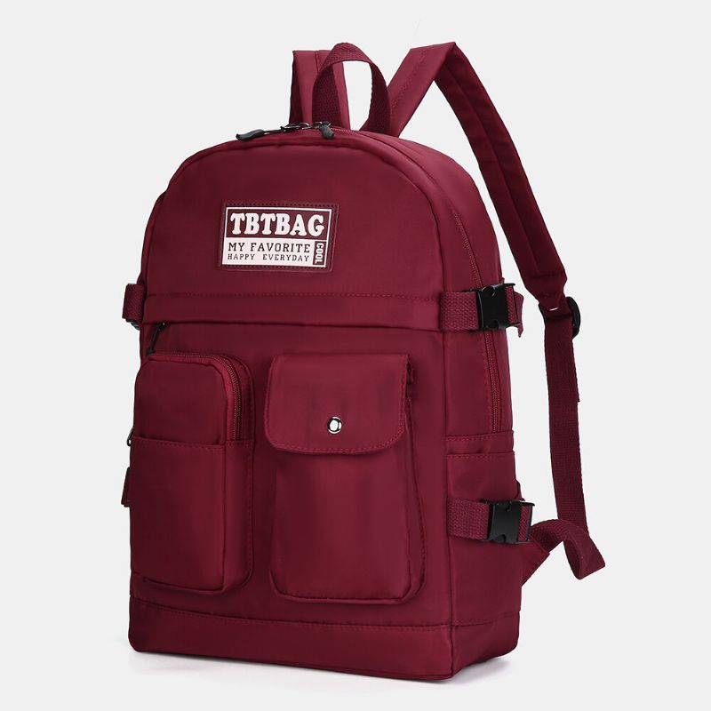 Mochila Escolar Informal Con Múltiples Bolsillos De Nailon Para Mujer