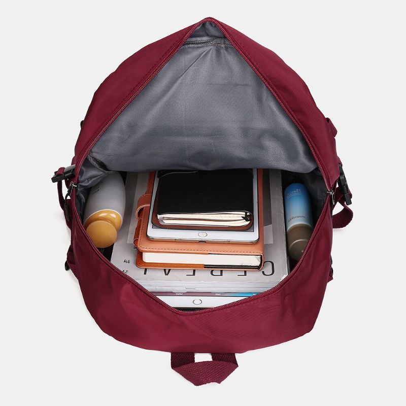 Mochila Escolar Informal Con Múltiples Bolsillos De Nailon Para Mujer