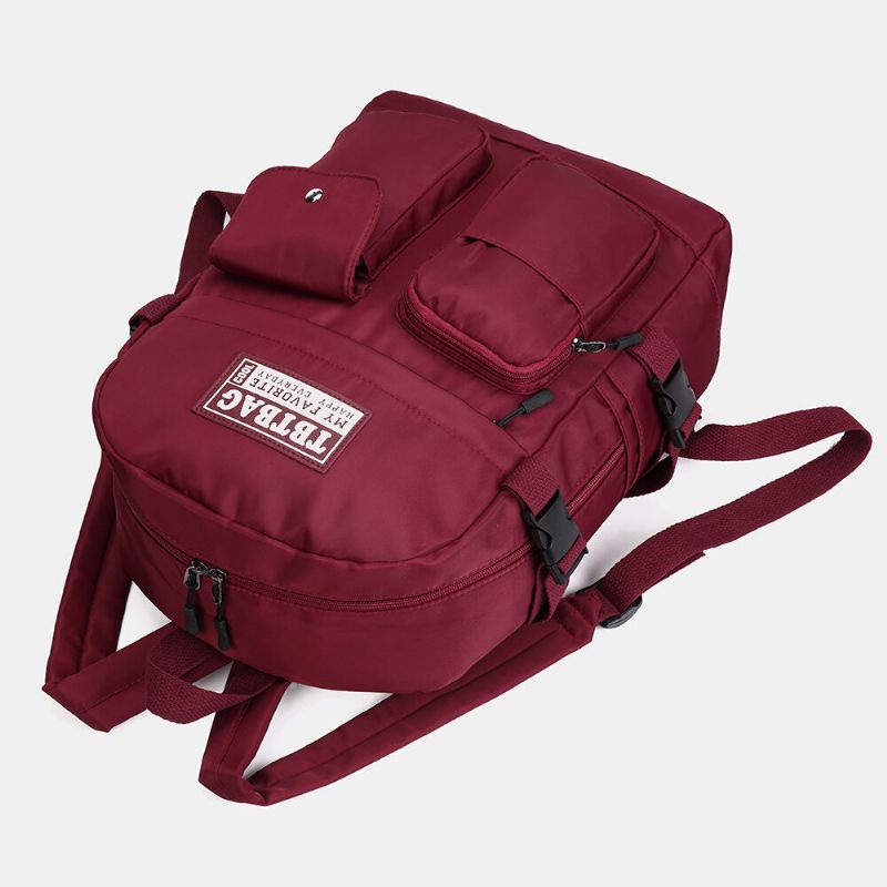 Mochila Escolar Informal Con Múltiples Bolsillos De Nailon Para Mujer