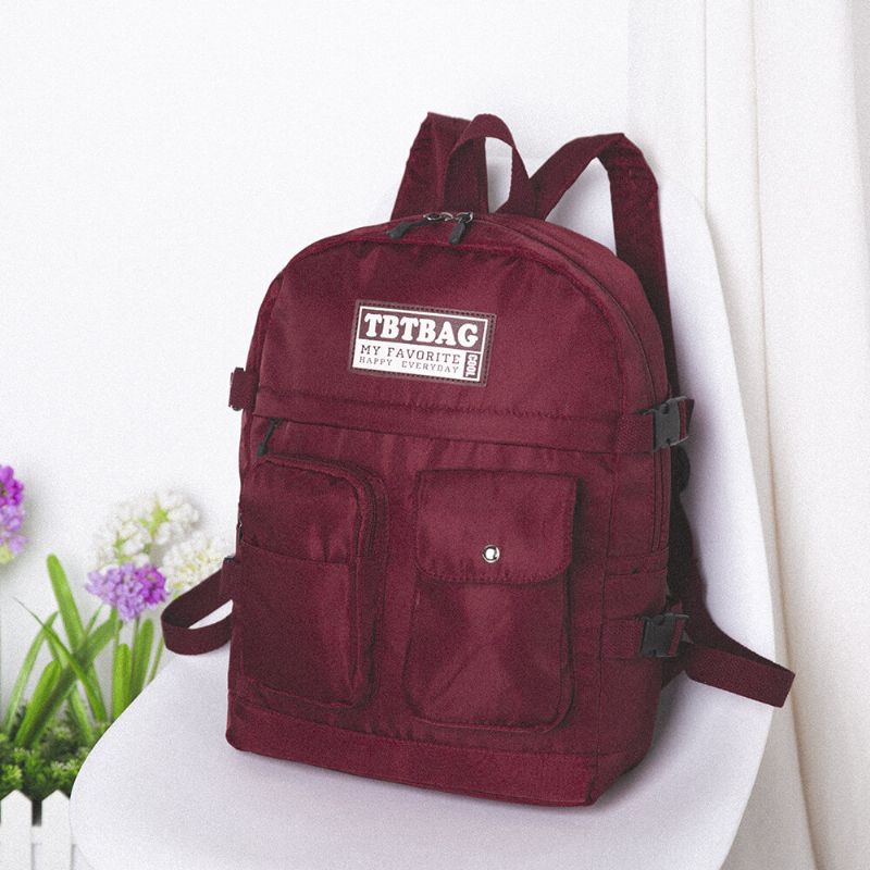 Mochila Escolar Informal Con Múltiples Bolsillos De Nailon Para Mujer