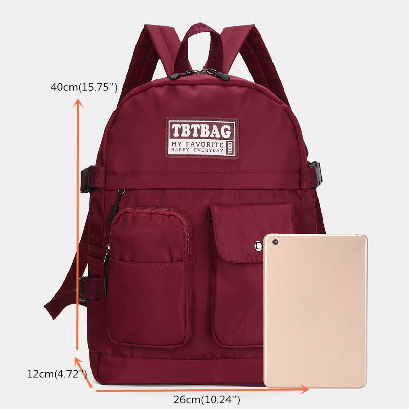Mochila Escolar Informal Con Múltiples Bolsillos De Nailon Para Mujer