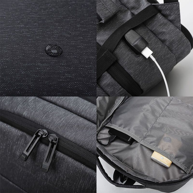 Mochila Para Portátil De Negocios Impermeable Con Carga Usb De 15.6 Pulgadas Para Hombres