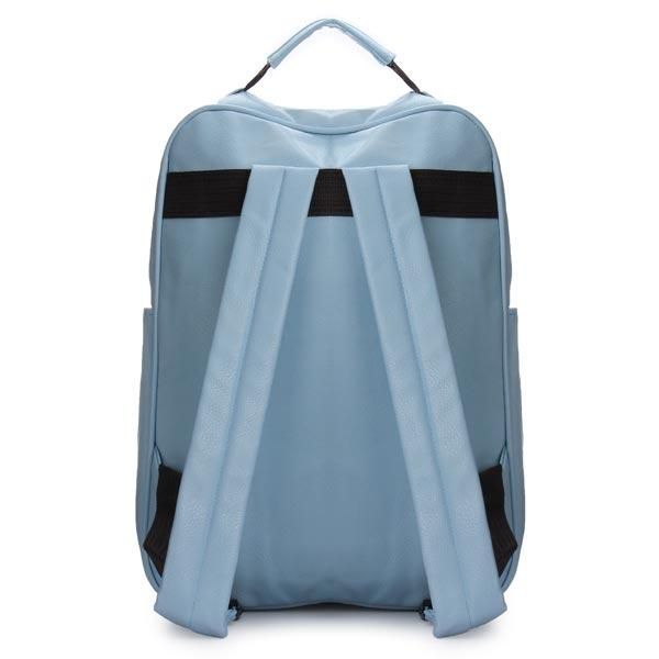 Mochila De Viaje De Doble Cremallera De Color Puro De Cuero Pu De Ocio De Moda