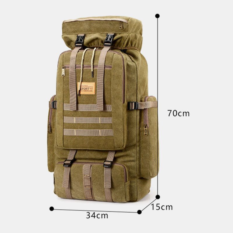 Mochilas De Lona De Gran Capacidad Para Hombre Con Bolsillos En Capas Impermeables Informales Para Deportes Al Aire Libre Montañismo