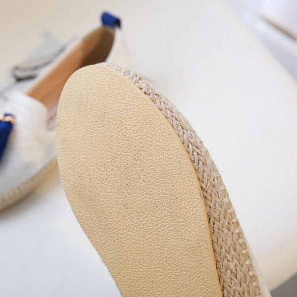 Mocasines Planos Con Borlas Y Punta Redonda Para Mujer