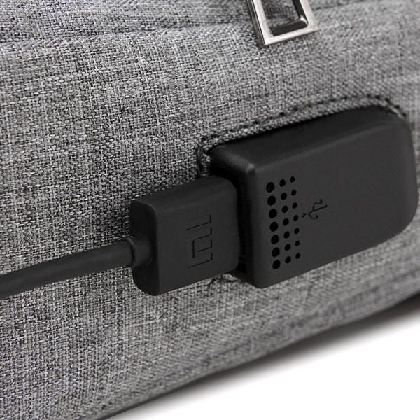 Bolso Bandolera Informal Para Hombre Bolso Bandolera De Hombro En El Pecho De Viaje Al Aire Libre Con Puerto Usb