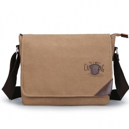 Bolso Bandolera Retro De Gran Capacidad De Lona Para Hombre