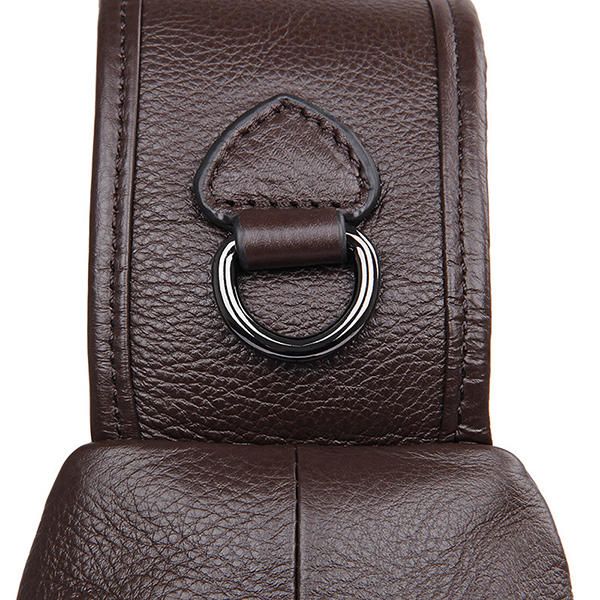 Bolso Bandolera Vintage Minimalista De Cuero Genuino Para Hombre Bolso De Pecho De Negocios De Ocio Bolso De Fin De Semana