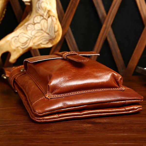 Bolso De Hombro Vintage De Cuero Genuino Café Negro Marrón Bolsos Cruzados