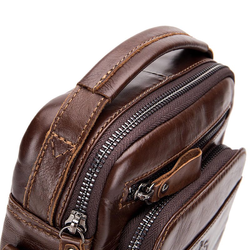 Bolso De Negocios De Cuero Genuino Vintage Bolso Bandolera Crossbody