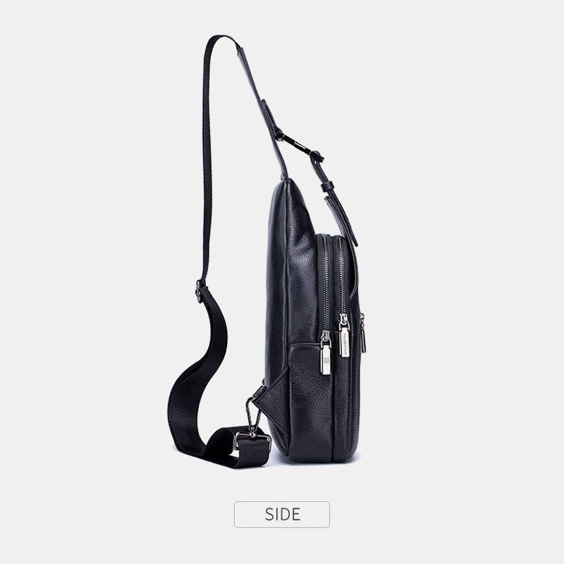 Bullcaptain Hombres Bolso Bandolera De Gran Capacidad De Cuero Genuino Para Negocios