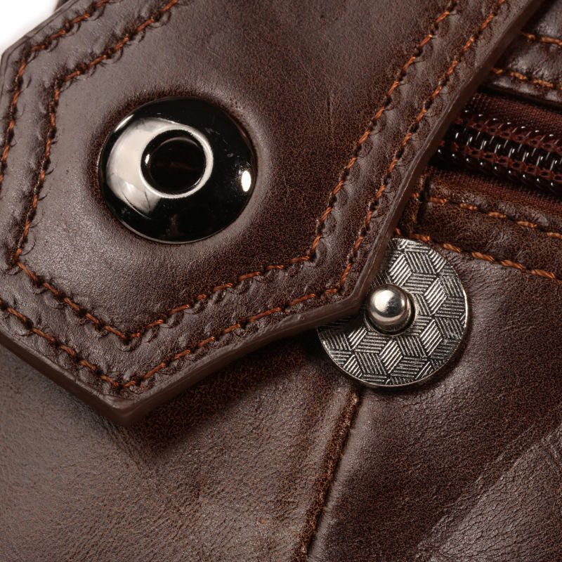 Monedero Multifunción Para Teléfono De Piel De Vaca Bolso Bandolera Vintage Bolso De Cintura Con Cera De Aceite Para Hombres