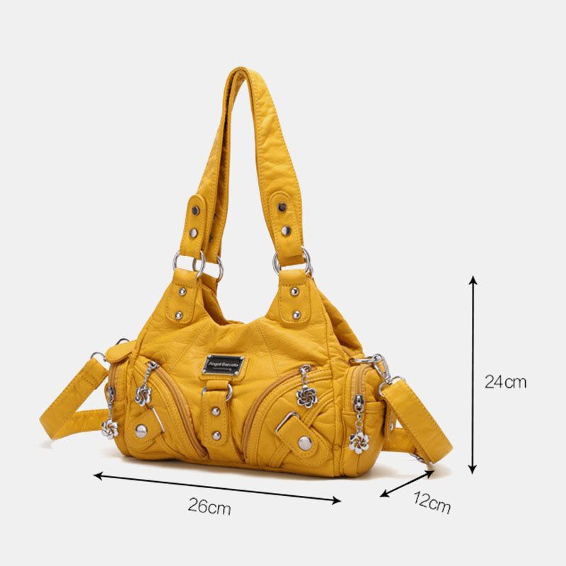 Angel Kiss Mujer Pu Cuero Vintage Multibolsillos Convertible Antirrobo Bandolera Bandolera Bolso De Mano