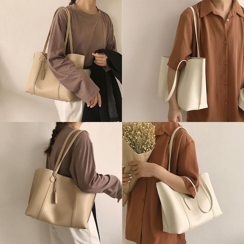 Bolso Bandolera Informal De Gran Capacidad De Cuero Pu Para Mujer