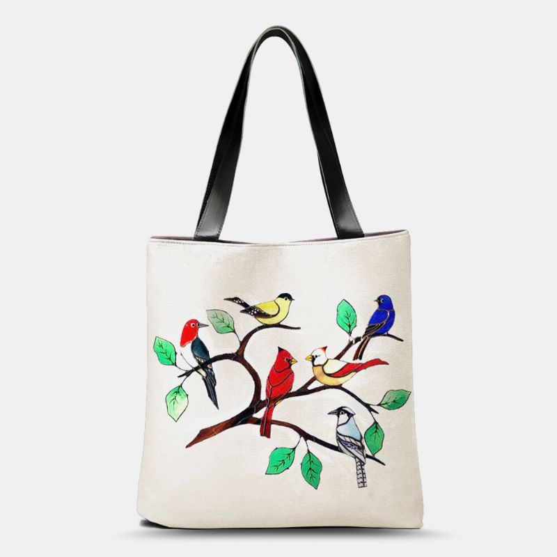 Bolso De Hombro Ligero Impermeable Con Estampado De Pájaros Manchados Para Mujer Bolsos Cruzados Bolso De Mano