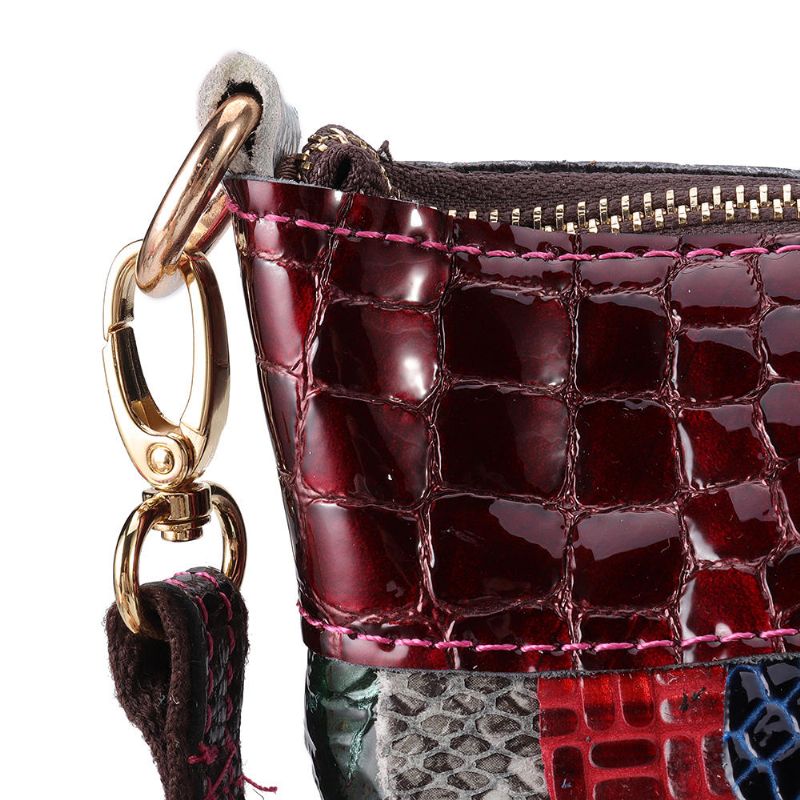 Bolso De Mano De Cuero Genuino Floral Bohemio Para Mujer Bolsos Cruzados Brillantes