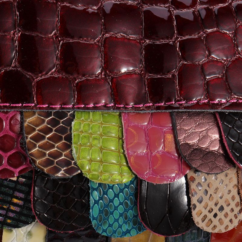 Bolso De Mano De Cuero Genuino Floral Bohemio Para Mujer Bolsos Cruzados Brillantes