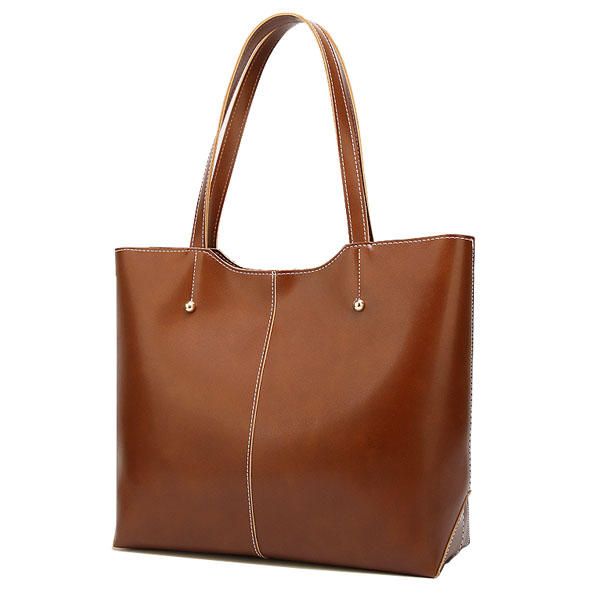 Bolso De Mano Simple Retro De Cuero De La Pu Para Mujer