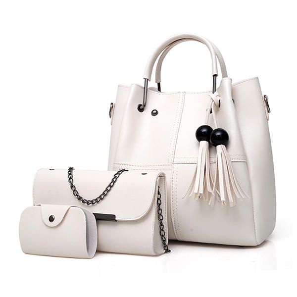 Bolso De Moda Bolso De Hombreajero Bolso De Madre Con Borla De Tres Piezas