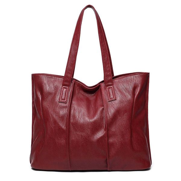 Bolsos De Mano De Cuero Pu Para Mujer Bolsos De Hombro Simples