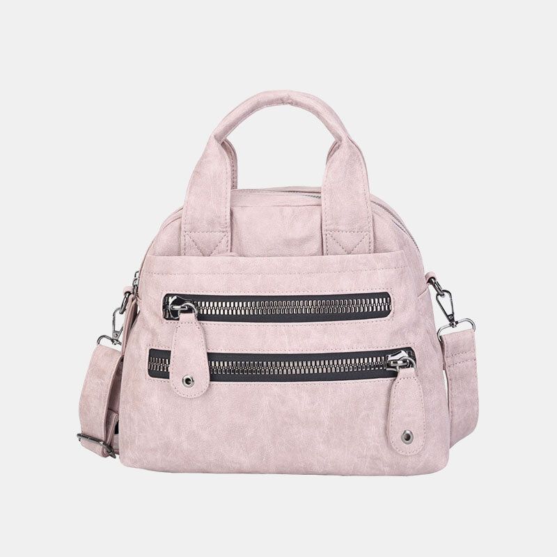 Bolsos Multibolsillos Para Mujer Bolso Bandolera Impermeable De Cuero