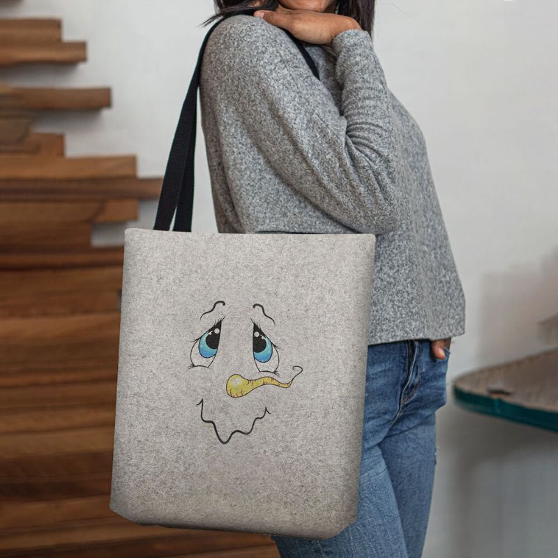 Las Mujeres Se Sintieron Lindo Festivo Navidad Muñeco De Nieve Estampado Patrón Bolso Bandolera Bolso De Mano
