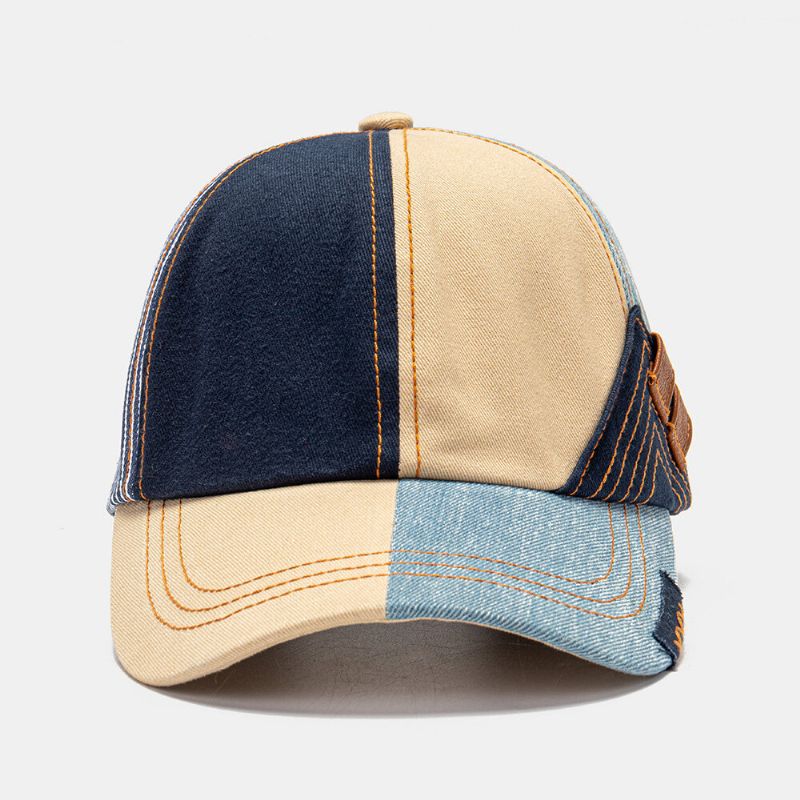 Collrown Unisex Patchwork Contraste Color Moda Joven Sombrero De Béisbol Con Sombrilla