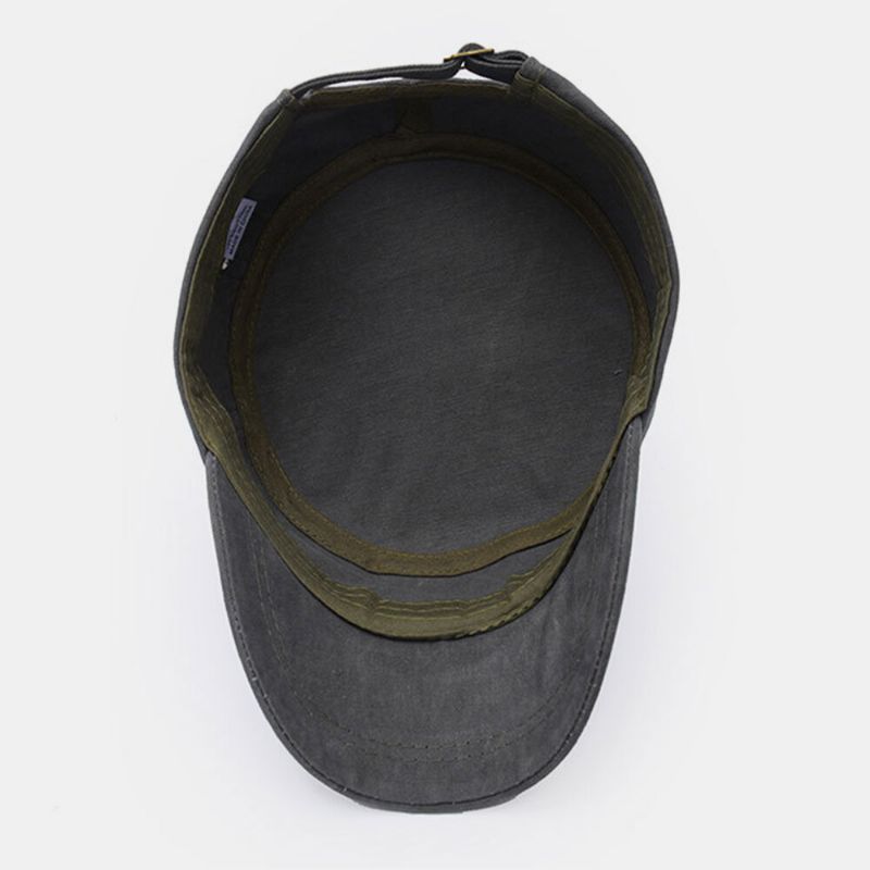 Hombres Hechos A Mano Algodón Al Aire Libre Casual Breve Sombrero Militar Sombrero Plano Sombrero Con Pico