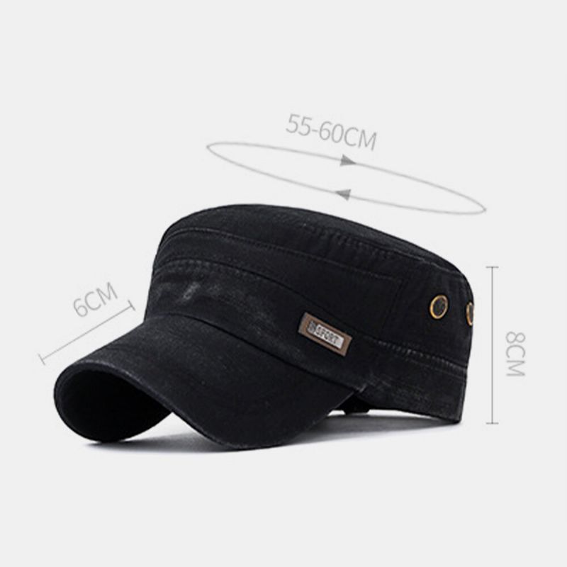 Hombres Hechos A Mano Algodón Al Aire Libre Casual Breve Sombrero Militar Sombrero Plano Sombrero Con Pico