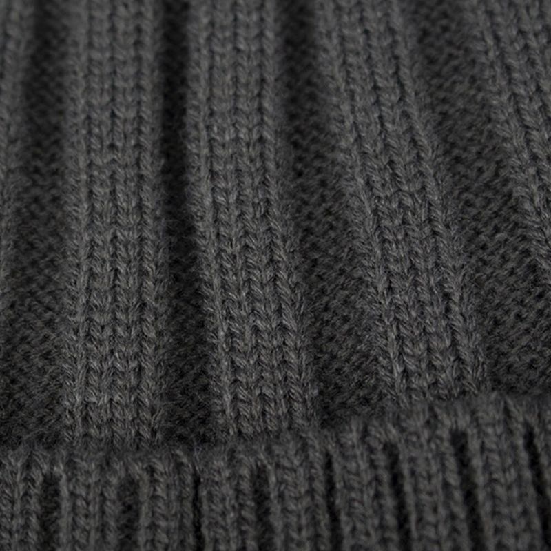 Hombres Invierno Más Terciopelo Bordado Hoja A Rayas Al Aire Libre Cálido Sombrero De Punto Beanie Hat Toque Hat