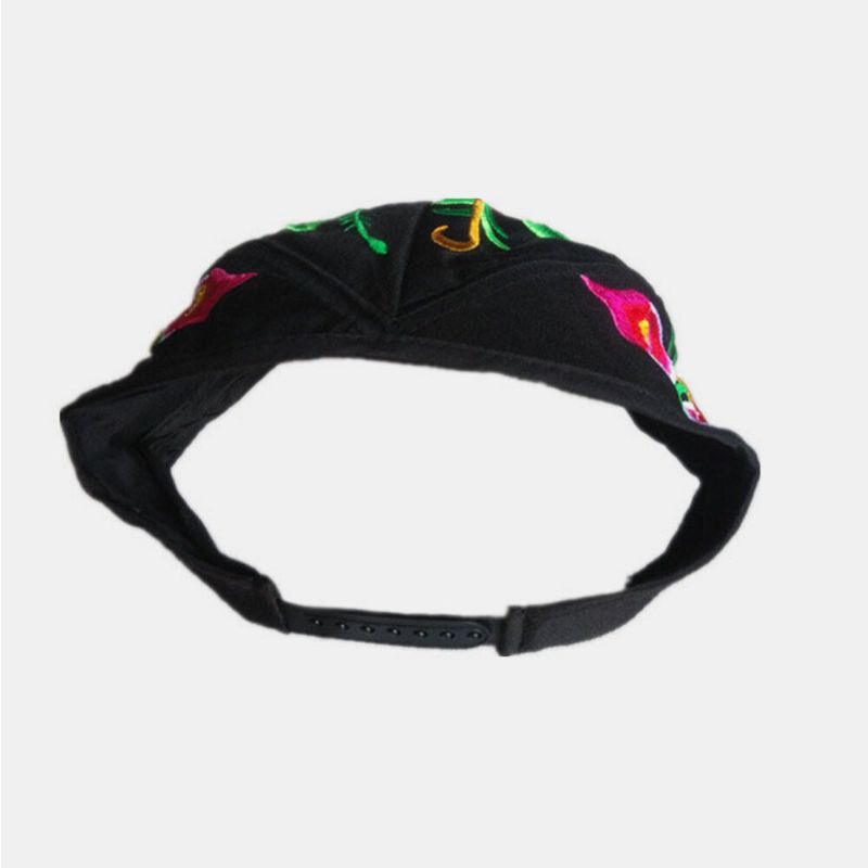 Mujeres Flor Bordado Protector Solar Sombrero Para El Sol Sombrero De Pato Gorra De Béisbol