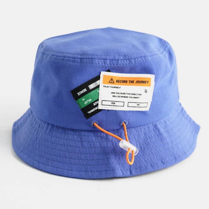 Unisex Algodón Cordón Patrón De Letras Etiqueta Color Sólido Moda Sombrero De Cubo