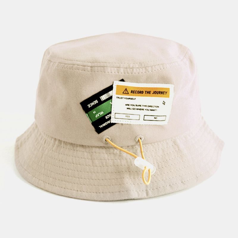 Unisex Algodón Cordón Patrón De Letras Etiqueta Color Sólido Moda Sombrero De Cubo