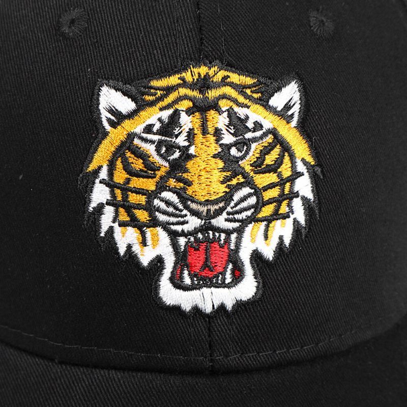 Unisex Algodón Estilo Hip-hop Personalidad Tigre Bordado Parasol Pareja Sombrero Sombrero De Béisbol
