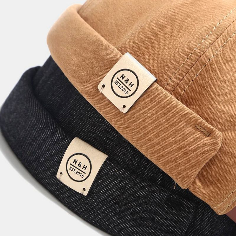 Unisex Algodón Sólido Palo De Letras Moda Calle Tendencia Gorro Sin Ala Gorra De Propietario Gorra De Calavera
