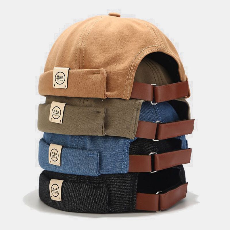 Unisex Algodón Sólido Palo De Letras Moda Calle Tendencia Gorro Sin Ala Gorra De Propietario Gorra De Calavera