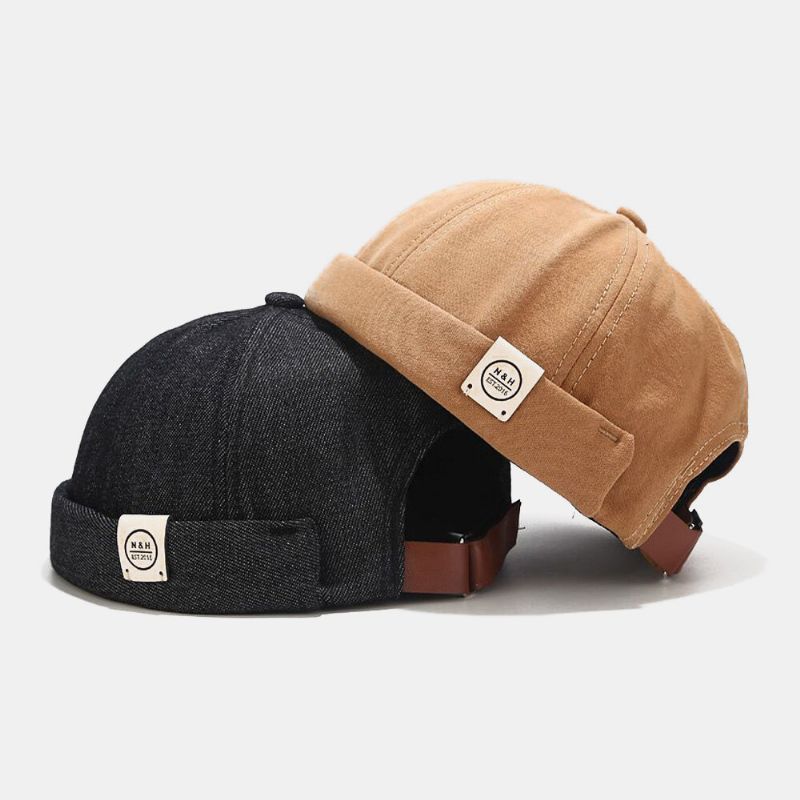 Unisex Algodón Sólido Palo De Letras Moda Calle Tendencia Gorro Sin Ala Gorra De Propietario Gorra De Calavera