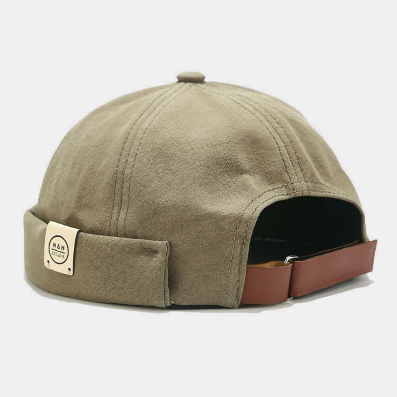 Unisex Algodón Sólido Palo De Letras Moda Calle Tendencia Gorro Sin Ala Gorra De Propietario Gorra De Calavera